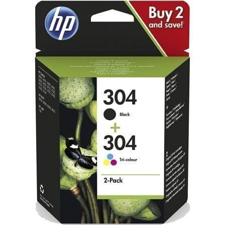 --Cartucho de Tinta Original HP nº304 Multipack/ Negro/ Tricolor-