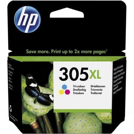 --Cartucho de Tinta Original HP nº305 XL Alta Capacidad/ Tricolor-