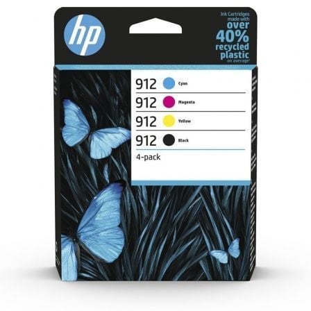 --Cartucho de Tinta Original HP nº912 Multipack/ Negro/ Magenta/ Cian/ Amarillo-