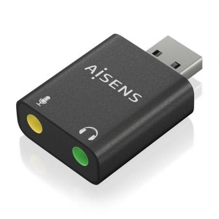 --Tarjeta de Sonido Aisens A106-0768/ USB Macho - 2x Jack 3.5 Hembra-