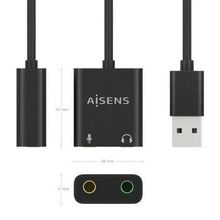 -2-Tarjeta de Sonido Aisens A106-0769/ USB Macho - 2xJack 3.5 Hembra-2