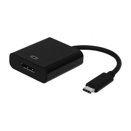 --Conversor Aisens A109-0345/ USB Tipo-C Macho - DisplayPort Hembra/ 15cm/ Negro-