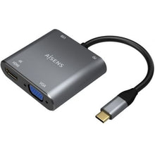 --Conversor Aisens A109-0626/ HDMI Hembra - VGA Hembra - USB Tipo-C Macho - USB Hembra - USB Tipo-C Hembra/ 15cm/ Gris-