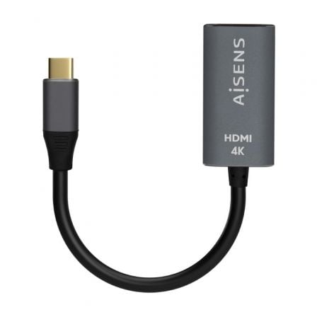 --Conversor HDMI 4K 60Hz Aisens A109-0683/ HDMI Hembra - USB Tipo-C Macho/ 15cm/ Gris-