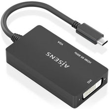 -1-Conversor HDMI Aisens A109-0954/ USB Tipo-C Macho - DVI/HDMI/VGA Hembra/ 15cm/ Negro-1
