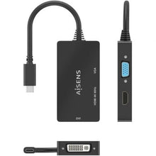 -3-Conversor HDMI Aisens A109-0954/ USB Tipo-C Macho - DVI/HDMI/VGA Hembra/ 15cm/ Negro-3