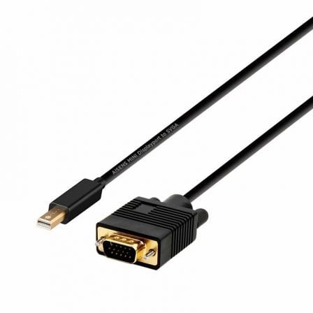 --Cable Conversor Aisens A125-0362/ Mini DP Macho - VGA Macho/ 2m/ Negro-