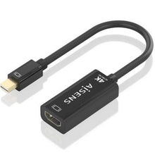 -1-Cable Conversor Aisens A125-0904/ Mini DisplayPort Macho - HDMI Hembra/ 15cm/ Negro-1