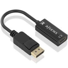 --Cable Conversor Aisens A125-0905/ DisplayPort Macho - HDMI Hembra/ 15cm/ Negro-