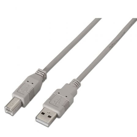 --Cable USB 2.0 Impresora Aisens A101-0002/ USB Tipo-B Macho - USB Macho/ 1.8m/ Beige-