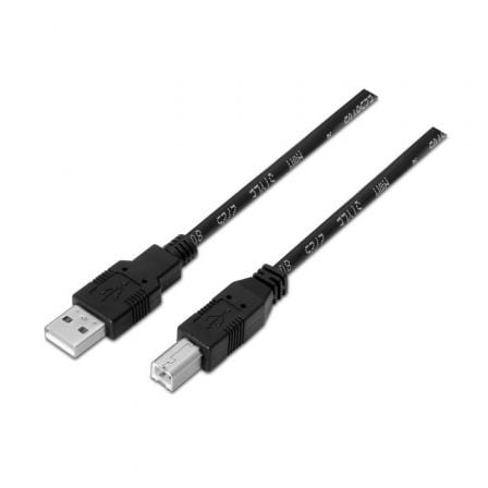 --Cable USB 2.0 Impresora Aisens A101-0006/ USB Tipo-B Macho - USB Macho/ 1.8m/ Negro-