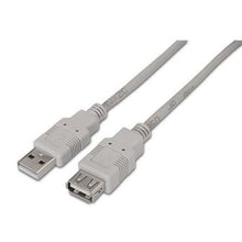 --Cable Alargador USB 2.0 Aisens A101-0012/ USB Macho - USB Hembra/ Hasta 2.5W/ 60Mbps/ 1m/ Beige-