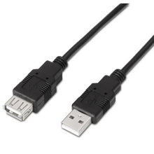 --Cable Alargador USB 2.0 Aisens A101-0016/ USB Macho - USB Hembra/ Hasta 2.5W/ 60Mbps/ 1.8m/ Negro-