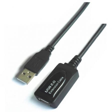 --Cable Alargador USB 2.0 Aisens A101-0018/ USB Macho - USB Hembra/ Hasta 2.5W/ 60Mbps/ 5m/ Negro-