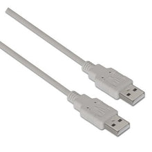 --Cable USB 2.0  Aisens A101-0021/ USB Macho - USB Macho/ 1m/ Beige-