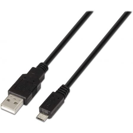 --Cable USB 2.0 Aisens A101-0027/ USB Macho - MicroUSB Macho/ 480Mbps/ 80cm/ Negro-