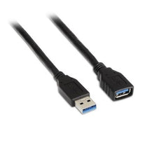 --Cable Alargador USB 3.0 Aisens A105-0041/ USB Macho - USB Hembra/ Hasta 9W/ 625Mbps/ 1m/ Negro-
