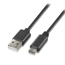 --Cable USB 2.0 Tipo-C Aisens A107-0050/ USB Tipo-C Macho - USB Macho/ 480Mbps/ 50cm/ Negro-
