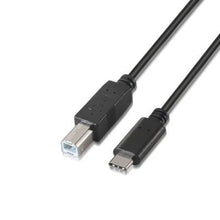 --Cable USB 2.0  Impresora Aisens A107-0054/ USB Tipo-C Macho - USB Tipo-B Macho/ 480Mbps/ 2m/ Negro-
