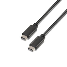 --Cable USB 2.0 Tipo-C Aisens A107-0057/ USB Tipo-C Macho - USB Tipo-C Macho/ 480Mbps/ 2m/ Negro-