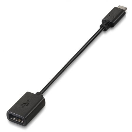 --Cable USB 2.0 Aisens A107-0059/ USB Tipo-C Macho - USB Hembra/ 480Mbps/ 15cm/ Negro-