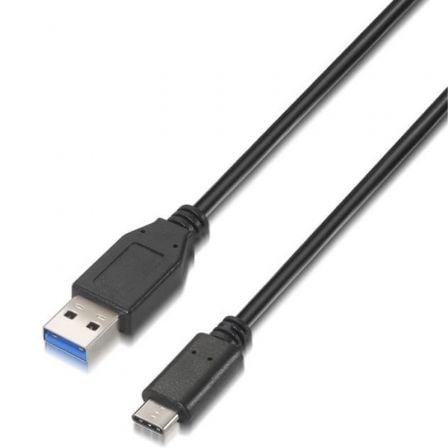 --Cable USB 3.1 Tipo-C Aisens A107-0060/ USB Tipo-C Macho - USB Macho/ 10Gbps/ 1m/ Negro-