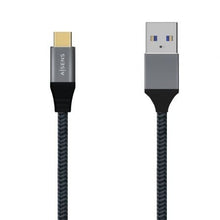 --Cable USB 3.1 Tipo-C Aisens A107-0631/ USB Tipo-C Macho - USB Macho/ Hasta 27W/ 1250Mbps/ 1m/ Gris-