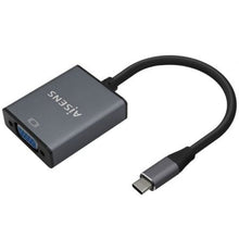 --Conversor Aisens A109-0691/ USB Tipo-C Macho - VGA Hembra/ Hasta 27W/ 1250Mbps/ 15cm/ Gris-
