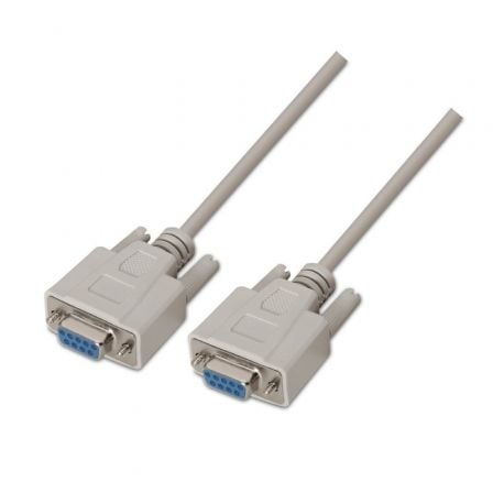 --Cable Serie NULL Modem Aisens A112-0067/ DB9 Hembra - DB9 Hembra/ Hasta 0.15W/ 1.6Mbps/ 1.8m/ Beige-