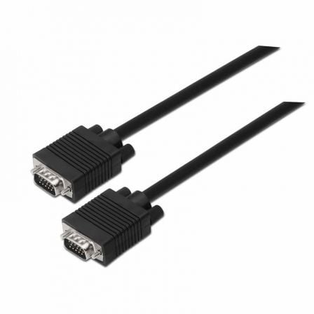 --Cable SVGA Aisens A113-0070/ VGA Macho - VGA Macho/ Hasta 3W/ 10Mbps/ 5m/ Negro-