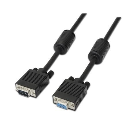 --Cable SVGA Aisens A113-0079/ VGA Macho - VGA Hembra/ Hasta 3W/ 10Mbps/ 3m/ Negro-
