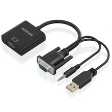 --Cable Conversor Aisens A115-0872 SVGA Macho - USB Macho/ Jack Macho - HDMI Hembra/ 20cm/ Negro-