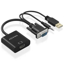 -1-Cable Conversor Aisens A115-0872 SVGA Macho - USB Macho/ Jack Macho - HDMI Hembra/ 20cm/ Negro-1