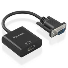 -1-Cable Conversor Aisens A115-0873/ VGA Macho/ HDMI Hembra - Jack 3.5 Hembra - MicroUSB / 20cm/ Negro-1