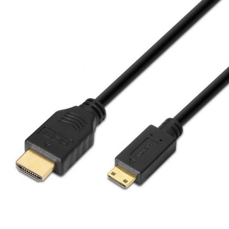 --Cable HDMI Aisens A119-0114/ HDMI Macho - Mini HDMI Macho/ Hasta 10W/ 720Mbps/ 1.8m/ Negro-