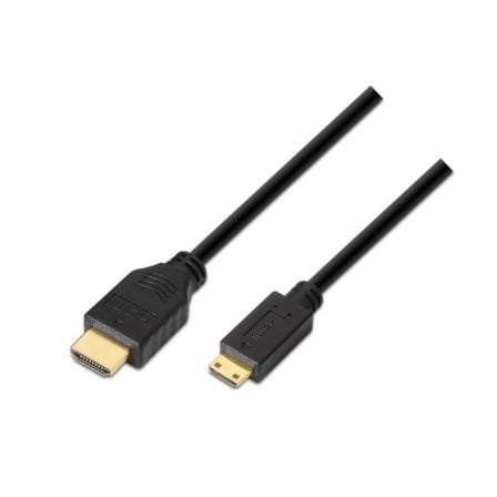 --Cable HDMI Aisens A119-0115/ HDMI Macho - Mini HDMI Macho/ Hasta 10W/ 720Mbps/ 3m/ Negro-