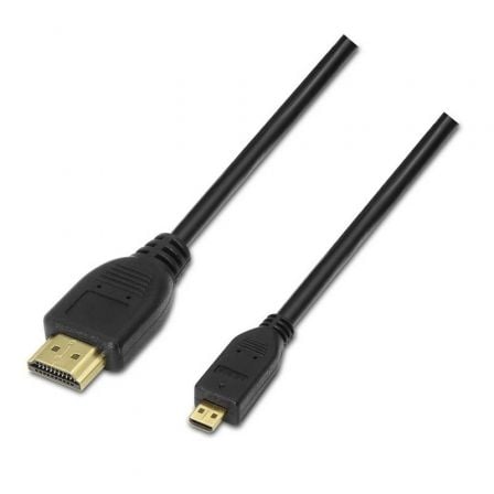 --Cable Micro HDMI Aisens A119-0116/ HDMI Macho - Micro HDMI Macho/ Hasta 10W/ 720Mbps/ 80cm/ Negro-