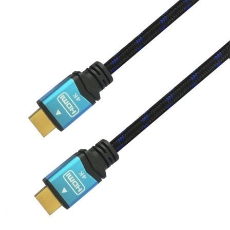 --Cable HDMI 2.0 4K Aisens A120-0355/ HDMI Macho - HDMI Macho/ Hasta 10W/ 2250Mbps/ 50cm/ Negro y Azul-