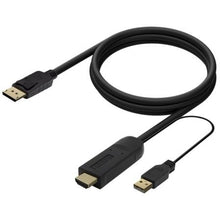 -1-Cable Conversor Aisens A122-0641/ HDMI Macho - DisplayPort Macho + USB Macho/ Hasta 10W/ 2250Mbps/ 10cm + 1.8m/ Negro-1