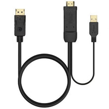 -2-Cable Conversor Aisens A122-0641/ HDMI Macho - DisplayPort Macho + USB Macho/ Hasta 10W/ 2250Mbps/ 10cm + 1.8m/ Negro-2