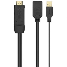 --Cable Conversor 4K Aisens A122-0642/ HDMI Macho - DisplayPort Hembra - USB Macho/ Hasta 10W/ 2250Mbps/ 10cm + 10cm/ Negro-