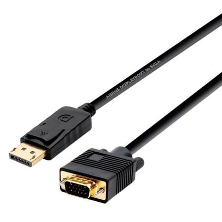 --Cable Conversor Aisens A125-0365/ DisplayPort Macho - VGA Macho/ Hasta 5W/ 2300Mbps/ 2m/ Negro-