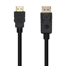 --Cable Conversor Aisens A125-0459/ DisplayPort Macho - HDMI Macho/ Hasta 5W/ 2300Mbps /1m/ Negro-