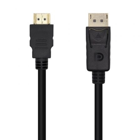 --Cable Conversor Aisens A125-0461/ DisplayPort Macho - HDMI Macho/ Hasta 5W/ 2300Mbps/ 5m/ Negro-