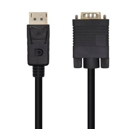 --Cable Conversor Aisens A125-0462/ DisplayPort Macho - VGA Macho/ Hasta 5W/ 2300Mbps/ 3m/ Negro-