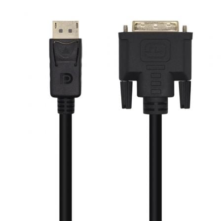 --Cable Conversor Aisens A125-0463/ DisplayPort Macho - DVI Macho/ Hasta 5W/ 2300Mbps/ 3m/ Negro-