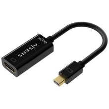 --Cable Conversor Aisens A125-0643/ Mini DisplayPort Macho - HDMI Hembra/ Hasta 5W/ 2300Mbps/ 15cm/ Negro-