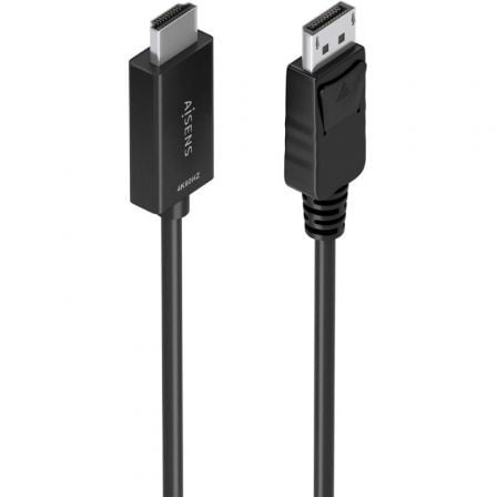 --Cable Conversor Aisens A125-0891/ DisplayPort Macho - HDMI 4K Macho/ 60cm/ Negro-