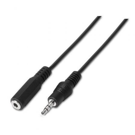 --Cable Estéreo Aisens A128-0145/ Jack 3.5 Macho - Jack 3.5 Hembra/ Hasta 0.1W/ 1.5m/ Negro-