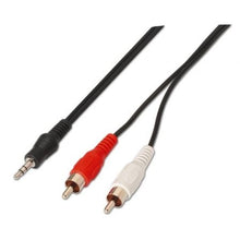 --Cable Estéreo Aisens A128-0147/ Jack 3.5 Macho - 2x RCA Macho/ Hasta 0.1W/ 1.5m/ Negro-